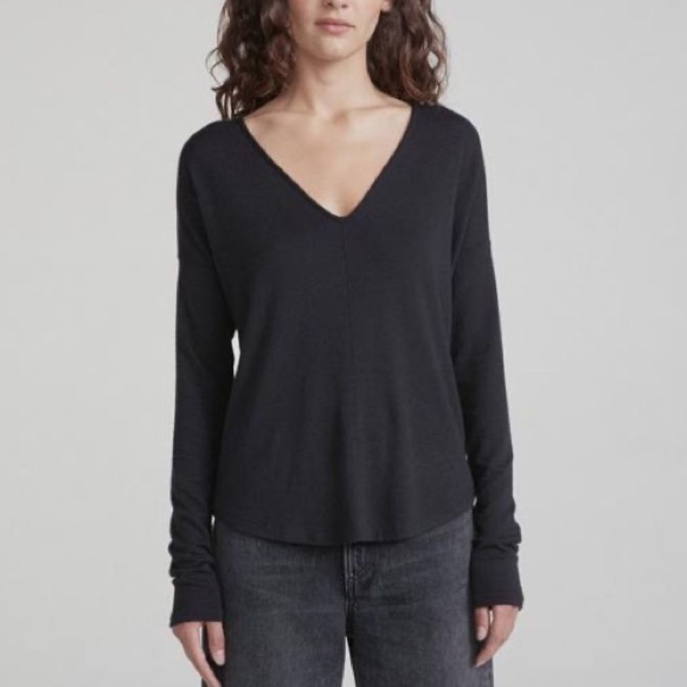Rag & Bone Black V-Neck Pullover Sweater Size XL